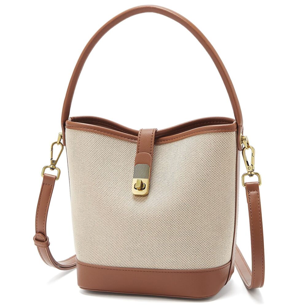 5596 Coated Canvas Bucket Crossbody Bags Top-Handle Handbags Small Satchel